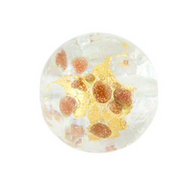 Load image into Gallery viewer, Murano Clear Luna Gold, Silver, Aventurina, Round, 12MM
