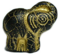 Load image into Gallery viewer, Czech Black Elephant with a Gold Wash, 20 x 23 MM
