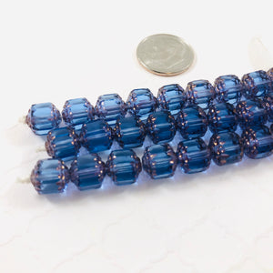 Royal Blue Cathedral Beads, Czech 7MM