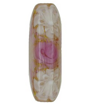 Load image into Gallery viewer, Murano Glass Foil Roses and White Lace Square Bead, 20MM
