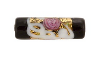 Load image into Gallery viewer, Murano Wedding Cake Black and Pink Tube, 25MM

