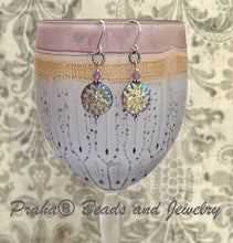 Load image into Gallery viewer, Czech Glass Iris Metallic Dahlia Earrings in Sterling Silver
