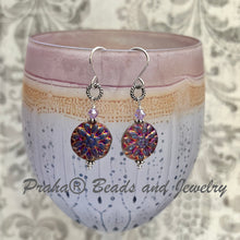 Load image into Gallery viewer, Czech Glass Iris Metallic Dahlia Earrings in Sterling Silver
