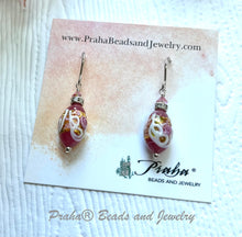 Load image into Gallery viewer, Pink Wedding Cake Oval Bead Earrings in Sterling Silver
