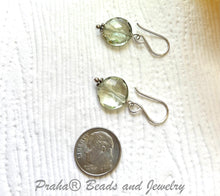 Load image into Gallery viewer, Light Green Amethyst Earrings in Sterling Silver
