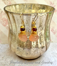 Load image into Gallery viewer, Large Pink Chalcedony Briollet Earrings in 14K Gold Fill
