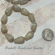 Load image into Gallery viewer, Czech Pale Gray Melon Drop Beads, 8 X 15MM
