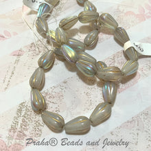 Load image into Gallery viewer, Czech Pale Gray Melon Drop Beads, 8 X 15MM
