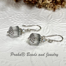 Load image into Gallery viewer, Czech Glass Silver Cathedral Earrings in Sterling Silver
