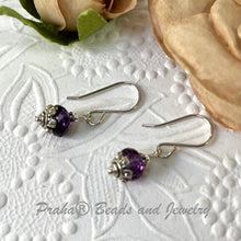 Load image into Gallery viewer, Amethyst Rondell Earrings in Sterling Silver

