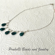 Load image into Gallery viewer, Apatite Briollet and Freshwater Pearl Necklace in Sterling Silver

