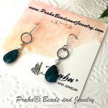 Load image into Gallery viewer, Blue Apatite Briollet Earrings in Sterling Silver
