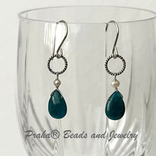 Load image into Gallery viewer, Blue Apatite Briollet Earrings in Sterling Silver
