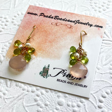 Load image into Gallery viewer, Pink Chalcedony Cluster Earrings in 14K Gold Fill
