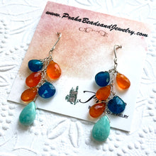 Load image into Gallery viewer, Multi Gemstone Dangle Earrings in Sterling Silver
