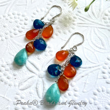 Load image into Gallery viewer, Multi Gemstone Dangle Earrings in Sterling Silver
