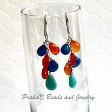 Load image into Gallery viewer, Multi Gemstone Dangle Earrings in Sterling Silver
