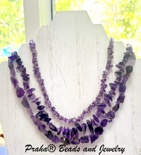 Load image into Gallery viewer, 3-Strand Amethyst Necklace, in Sterling Silver

