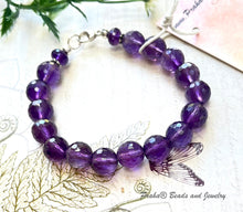 Load image into Gallery viewer, Amethyst Faceted Round Bracelet in Sterling Silver
