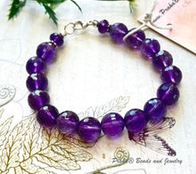 Load image into Gallery viewer, Amethyst Faceted Round Bracelet in Sterling Silver
