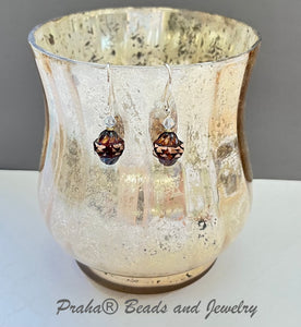 Brown and Blue Glass Earrings