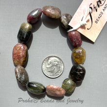 Load image into Gallery viewer, Tourmaline Nugget Stretch Bracelet
