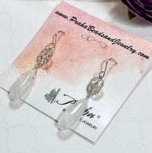 Load image into Gallery viewer, Moonstone and Sterling Silver Filigree Earrings
