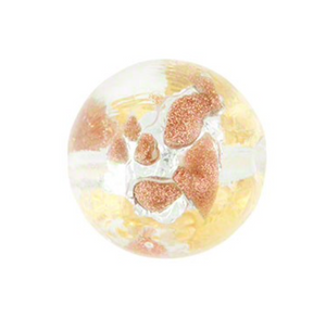 Murano Clear Luna Gold, Silver, Aventurina, Round, 12MM
