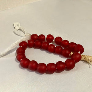 Cherry Red Recycled Glass Beads (14mm)