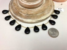 Load image into Gallery viewer, Large Natural Black Agate Teardrops, 13 MM x 18 MM
