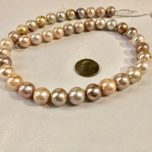 Large 10mm Round Pastel Freshwater Pearls