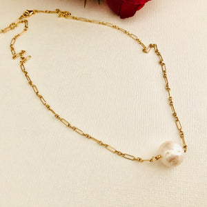 Simple Freshwater Pearl Necklace in Gold Fill