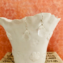 Load image into Gallery viewer, Large Crystal Quartz Briollet Earrings in Sterling Silver
