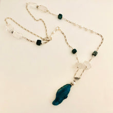 Load image into Gallery viewer, Long Multi Gemstone Sundance-Style Pendant Necklace in Sterling Silver
