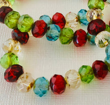 Load image into Gallery viewer, Czech Glass Rainbow Mix Faceted Rondelle, 7MM
