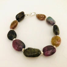 Load image into Gallery viewer, Tourmaline Nugget Bracelet in Sterling Silver
