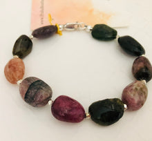 Load image into Gallery viewer, Tourmaline Nugget Bracelet in Sterling Silver
