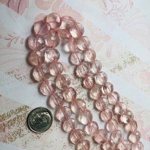 Rose Quartz Coins, 15.5" Strand, 10MM