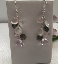 Load image into Gallery viewer, Multi Gemstone Earrings with Moonstone and Labradorite in Sterling Silver
