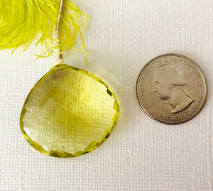 Huge Lemon Quartz Top-Drilled Teardrop Pendant, 55 Carats