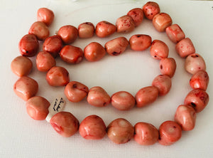 Large Pink Bamboo Coral Nuggets, 20 MM x 26 MM