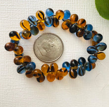Load image into Gallery viewer, Czech Glass Yellow Gold and Indigo Mix, 5 MM x 7 MM
