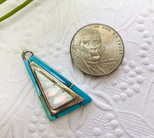 Load image into Gallery viewer, Navajo Sterling Silver Pendant with Turquoise and Opal, Signed by the Artist
