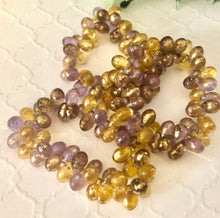Load image into Gallery viewer, Czech Glass Drop Mix Of Grape and Pale Yellow Gold with Gold Finish, 6 MM x 9 MM

