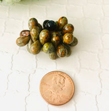 Load image into Gallery viewer, Czech Glass Drop Mix of Brown, Orange and Olive with Picasso Finish 6 Mm x 9 MM
