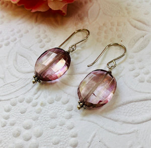 Mystic Pink Quartz Earrings in Sterling Silver