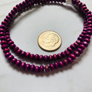 Purple Rondell Wood  Beads, 4 MM