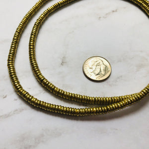 Kenyan Brass Heishi Rondell Beads, 3 - 4 MM