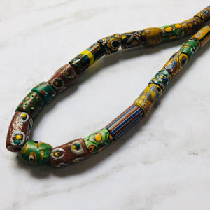 Venetian Millefiori African Trade Beads, 10 MM - 20 MM x 7 MM