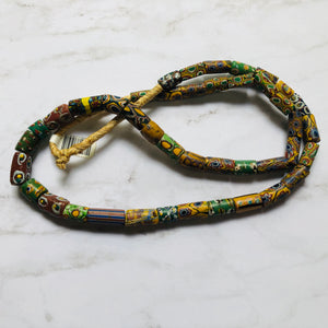 Venetian Millefiori African Trade Beads, 10 MM - 20 MM x 7 MM
